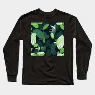 Leaves And Flower Pattern Long Sleeve T-Shirt